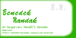 benedek mandak business card